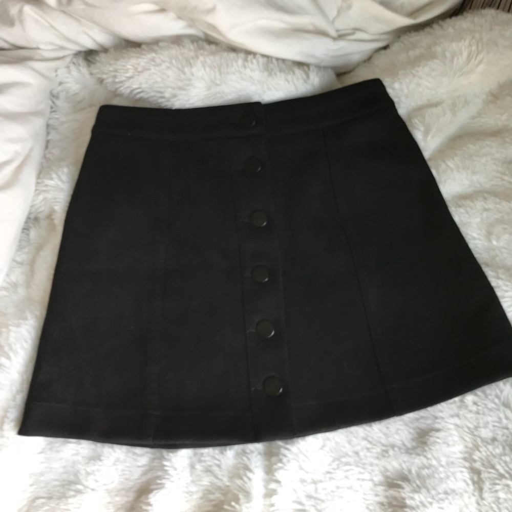 Black suede mini skirt